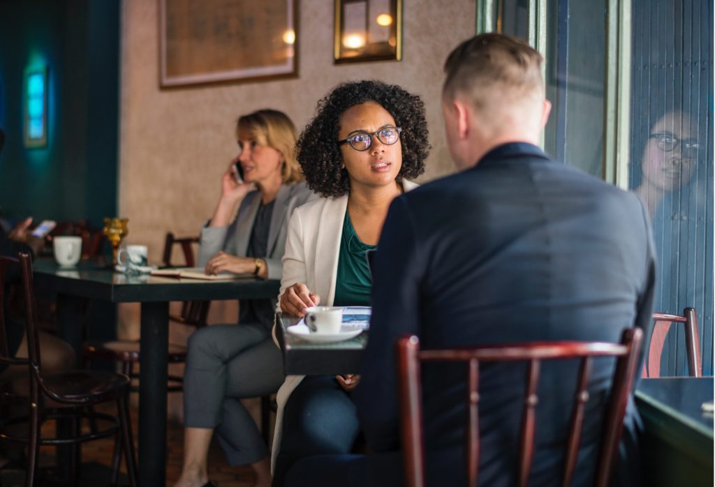 meeting at a coffee shop with parents